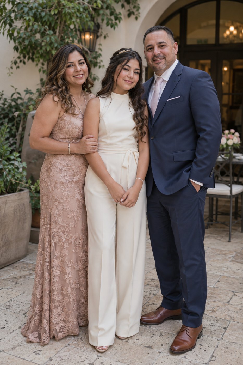 Idea de sesión: Una versión contemporánea. Look contemporáneo · con sus padres.