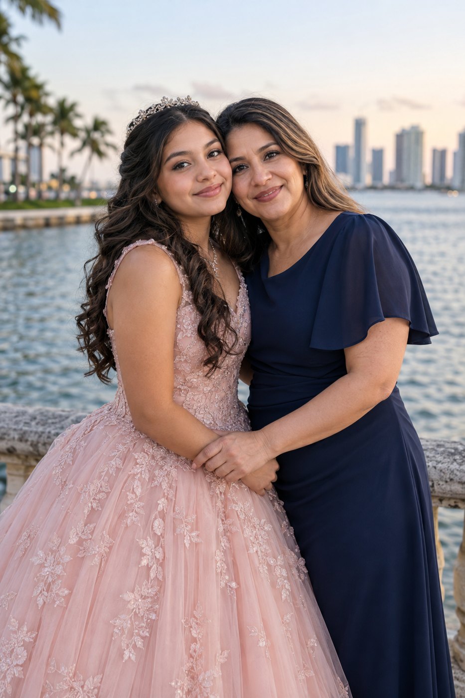 Idea de sesión: Un recuerdo con mamá. Madre e hija · junto al agua.